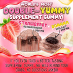 OH MY CHEWY Pure Himalayan Shilajit Gummies - High Potency Gold Grade Resin - Energy Boost and Immune Support for Men and Women with Ashwagandha and Shatavari - 120 Gummy - Strawberry & Banana