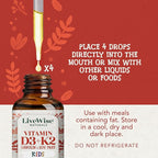 Live Wise Naturals Vitamin D3 K2 Kids Liquid Drops - 112 Servings, Ultra Concentrated Formulation, Fast Absorption 800 IU & 35 MCG for Calcium & Bone Support - Daily Nutritional Support Parents Trust