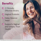 Jarrow Formulas Fem-Dophilus Vaginal Probiotics 1 Billion CFU With 2 Science-Backed Strains, Dietary Supplement For Vaginal & Urinary Tract Support, 60 Capsules, 60 Day Supply, Shelf-Stable Probiotics