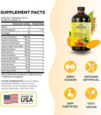 Serene Herbs Liquid Turmeric with Black Pepper - Turmeric Shots Curcumin Supplement 1000mg Extra Strength Herbal Drink, Digestive Bitters for Bloating Relief, Joint Health, Energy & Clarity - 16oz