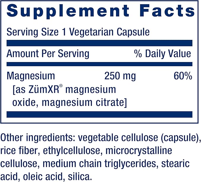 Life Extension Extend-Release Magnesium, prolonged Heart & Bone Health Support, Cardiovascular & Blood Pressure Health Support, bioavailable Formula, Gluten-Free, Non-GMO, Vegetarian, 60 Capsules