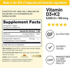 NatureWise Vegan Vitamin D3 + K2 with Organic Coconut MCT Oil - Natural D3 5000IU + Natural K2 100mcg - High Absorption Bone Support - Soy & Gluten Free - USA Manufactured - 90 Softgels[90-Day Supply]
