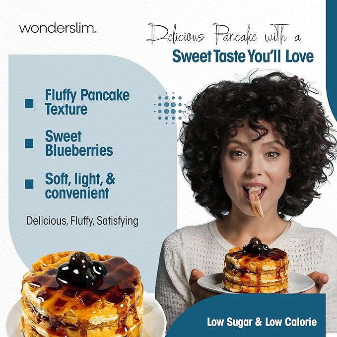 Wonderslim Protein Pancake & Waffle Mix, Blueberry, Low Sugar & Low Calorie (7ct)