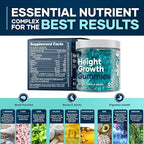 Height Growth Gummies Multivitamins, Natural Height Increase Supplement with Calcium, Zinc, K2 D3, Magnesium, Bone Strength Density Support, Grow Taller Gummies for Adults, Kids, Bone Support Complex