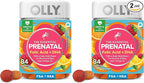 OLLY Essential Prenatal Gummy Multivitamin,Folic Acid,Vitamin D,Omega 3 DHA,Supports Healthy Growth and Brain Development,Citrus Berry -,84 Count (Pack of 2)
