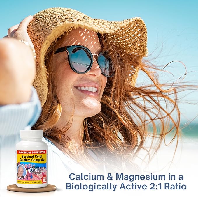 1500mg, 90 Capsules- Coral Calcium Supplement Developed by Bob Barefoot- Supports Overall Health & PH Levels- Contains Calcium, Magnesium & Vitamin D3