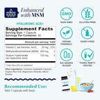 Hyaluronic Acid Capsules with MSM & Vitamin C | 120mg Sodium Hyaluronate | Skin Hydration, Elasticity & Collagen Support | Vegan, Non-GMO, Antioxidant Beauty Supplement 30 Servings