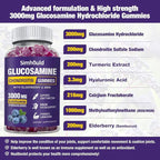 Simhould 3 Packs Glucosamine Chondroitin Gummies - 3000MG Extra Strength Joint Support Supplement with MSM & Elderberry, Flexibility, Antioxidant Immune Support Gummy for Adults, Men & Women