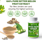Bitter Melon Capsules| 150 Vegan Capsules| 150 Days Supply| 9,000mg per Serving| Bitter Melon Fruit 25:1 Extract| 100% Pure & Natural| Gluten-Free Supplement| Ultimate Concentrated
