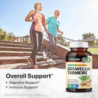 BIO KRAUTER® Turmeric Curcumin Supplement with Boswellia for Joint Support - Vegan Turmeric with Black Pepper & Boswellia Extract 100 Capsules, 33 Days of Supply, Non-GMO - Natural Digestive Support