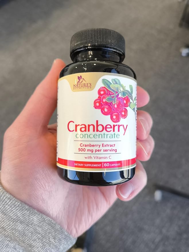 Cranberry Extract Pills Supplement - 500mg Per Serving Cranberry Extract with Vitamin C - Urinary Tract Health Support, Sugar Free Formula, Fruit Powder Extract - Bottled in USA - 60 Capsules