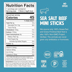 Chomps Snack Size Grass-Fed and Finished Sea Salt Beef Jerky Snack Sticks 0.5oz 24-Pack - Keto, Paleo, Whole30, 4g Lean Meat Protein, Gluten-Free, Zero Sugar Food, Non-GMO Chomplings