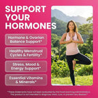 Myo Inositol D Chiro Inositol Supplement for Women - Hormone Balance with Magnesium Ashwagandha Vitamin D3 Folate Maca Root Chasteberry Evening Primrose | Ovarian Support Capsules 120 Count