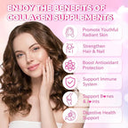 Collagen Gummies for Women Men, Hydrolyzed Collagen Protein Type I II III V X with Biotin Vitamin C A B D E Hyaluronic Acid for Hair, Skin, Nails, Joint, Immune Support, Raspberry Flavor, 120 Count