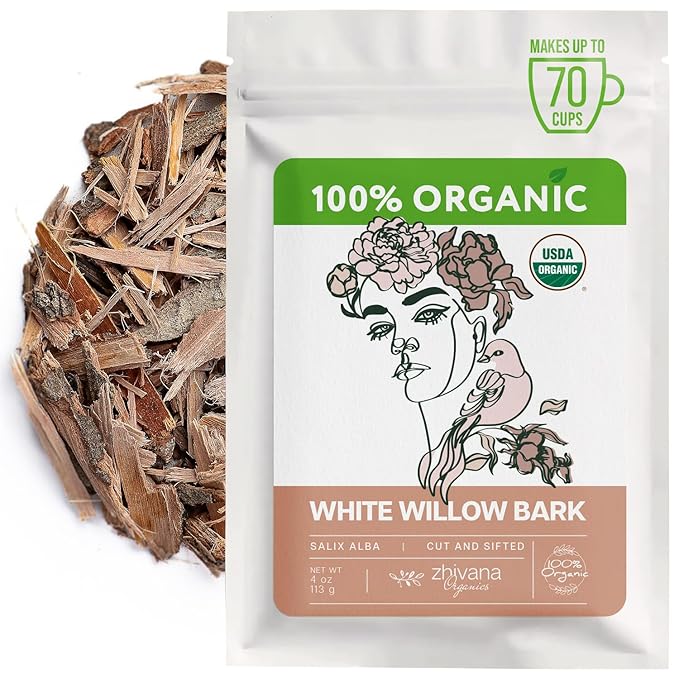Organic White Willow Bark Tea (4 oz.) – White Willow Bark Herb for Cold Infusions, Decoctions & Herbal Use - Traditionally Used for Occasional Tension & Discomfort