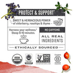 Numi Organic Immune Support Herbal Tea – 48 Herbal Tea Bags – Caffeine Free Blend with Elderflower Elderberry Rosehip & Thyme for Daily Immune Wellness & Comfort