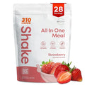 310 Nutrition All-In-One Meal Replacement Shake Powder - Plant-Based Protein Smoothie Blend w/High Fiber, Probiotics & Adaptogens - Low Carb, Vegan, Keto & Paleo Friendly - Strawberry - 28 Srv