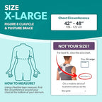 BraceAbility Clavicle Support Brace - XL Figure 8 Upper Back Brace Posture Corrector for Women and Men, Shoulder Straightener, Kyphosis Relief, Sling for Injuries and Fractures (Extra Large)