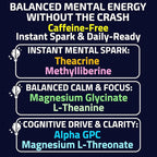 Alpha GPC Teacrine Magnesium L-Threonate & Glycinate Complex L-Theanine Methylliberine Gummies, Caffeine Gum Capsules Pills Supplement Pill Capsule Powder Supplements Alternative, 100mg 200mg 300mg
