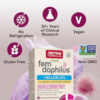 Jarrow Formulas Fem-Dophilus Vaginal Probiotics 1 Billion CFU with 2 Science-Backed Strains, Dietary Supplement for Vaginal & Urinary Tract Support, 30 Capsules, Up to a 30 Day Supply, Shelf-Stable