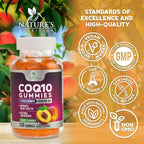 CoQ10 Gummies - Coenzyme Q10 100mg Per Serving - 3X Strength, High Absorption, Antioxidant Supplements for Heart Health Support & Energy Production, Ultra Coq 10 Vitamins Supplement - 120 Gummies