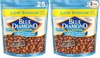 Blue Diamond Almonds Low Sodium Lightly Salted Snack Nuts, 25 Oz Resealable Bag (Pack of 2)