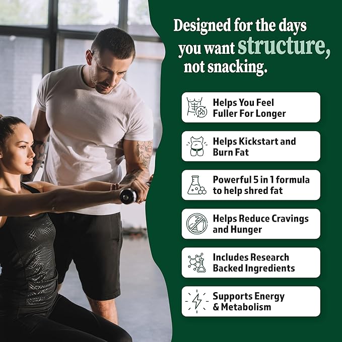 GLP-1 Weight Loss Support - Fat Burner for Men & Women - Supports Healthy Pathways Associated with GLP-1 Activity + Appetite Suppressant Supplement - 60 Capsules to Help Lose Weight