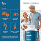 Dr. Tobias Omega 3 Fish Oil 2000mg Triple Strength with 800mg EPA 600mg DHA Per Serving | Fish Oil Omega 3 Supplements for Heart Brain & Immune Support - 90 Softgels (45 Servings)