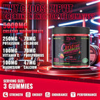 zipvit Creatine Monohydrate Gummies (5g) – Pre-Workout Energy & Muscle Growth Support for Men & Women | Strawberry Electrolyte Gummies (135 Count)