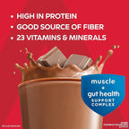 Atkins Strong High Protein Shake, Milk Chocolate, 30g Protein, 7g Prebiotic Fiber, 1g Sugar, GLP-1 Support, Muscle & Gut Health Support Complex, 12 Count