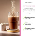 Flat Tummy Shakes - Chocolate, 20 Servings – Post GLP-1 Protein Supplement, High Protein, Zero Sugar, Keto-Friendly Meal Replacement with Clinically Studied Morosil®