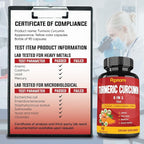 Turmeric Curcumin Extract Capsules - 90 Counts 3 Month Supply - Blended Ashwagandha, Moringa, Ginger & More - Immunity, Joint, Digestive & Wellness Support