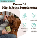 Natural Dog Company Hip & Joint Supplement Chew for Dogs – Supports Mobility, Flexibility & Comfort, Glucosamine, Chondroitin, MSM & Turmeric, Chicken Flavor, 90 Count
