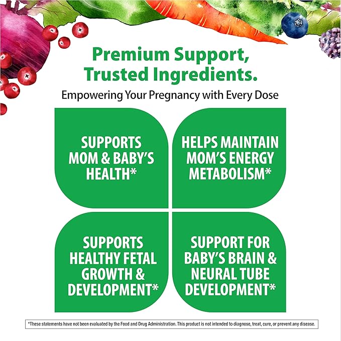 Rainbow Light High-Potency Prenatal One Multivitamin, Prenatal Health Multivitamin Supports Mom's Health and Baby's Development, With Vitamin C, Vegan, 120 Count