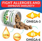 BARK&SPARK (Pack of 2 Omega 3 for Dogs - 360 Fish Oil Chews for Dog Shedding, Skin Allergy, Itch Relief, Hot Spots Treatment - Joint Health - Skin & Coat Supplement - EPA&DHA Fatty Acids