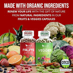 Made with Organic Fruits & Veggies Capsules-Superfood Vegetable Vitamin Supplement for Women & Men-Blend of Fruits and Greens for Daily Health.Fruits and Vegetables Supplements (30-Day Supply)
