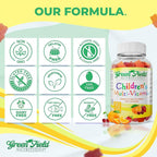 Greenfield Nutritions Halal Multivitamin for Kids – Gelatin-Free Halal Kids Multivitamin Gummies with Vitamins A, B, C, D, Iodine & Zinc for Immunity – Essential Vitamins for Children (90 Count)
