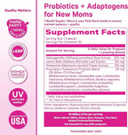 Pink Stork Probiotics for Postnatal Women - 30 Billion CFUS with Ashwagandha and Chamomile, Postpartum Essentials for Hormone Balance, Mood Support, Gut Health, Digestive Wellness, 30 Capsules