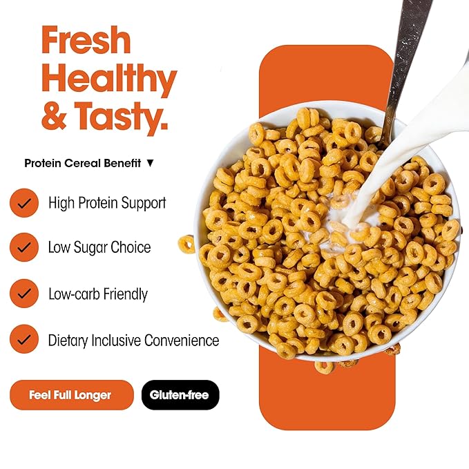 WonderSlim Protein Cereal, Chocolate Peanut Butter, Low Sugar, Gluten Free, Keto Friendly & Low Carb (7ct)