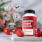 BioSchwartz Bariatric B12 Plus Dissolvable Tablets - 1000mcg Vitamin B12, Vitamin B6, Folate, Biotin - Cherry Strawberry Flavor, 3-Month Supply, Third Party Tested, for Bariatric Patients, 90 Count