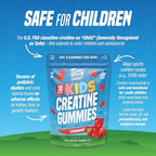 TASTY GAINS Kids Creatine Gummies with Vitamin B12 for Growth Support, Kids Vitamin Gummies for Daily Nutrition Support, Gummy Vitamins for Kids, Easy Chew Supplement for Children