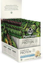 PlantFusion Complete Vegan Protein Powder - Plant Based Protein Powder With BCAAs, Digestive Enzymes and Pea Protein - Keto, Gluten Free, Soy Free, Non-Dairy, No Sugar, Non-GMO - Vanilla Pack of 12