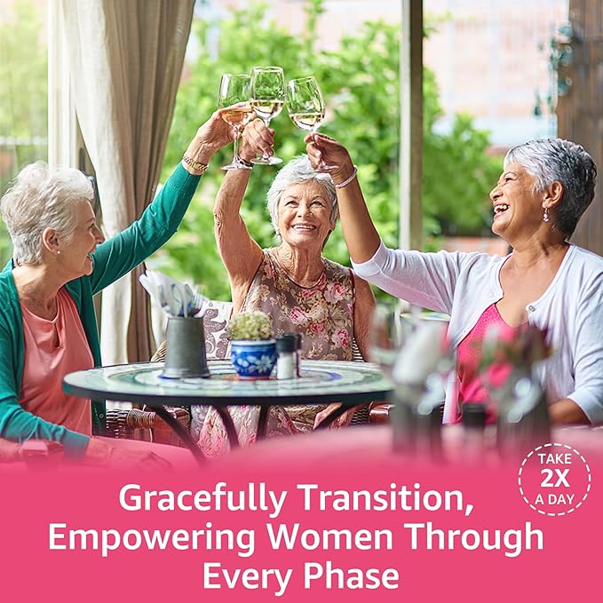 Menopause Gummies Supplement for Women w/ Red Clover, Black Cohosh for Hot Flashes, Menopause Support Vitamins + Ashwagandha Probiotics, Over 50 Hormone Support Balance Gummies Sugar Free, Vegan 60ct