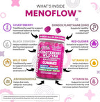 Clean Nutra Menopause Supplements for Women Chastberry Wild Yam Gummies Inositol Black Cohosh Magnesium Red Clover DIM Supplement B6 Magnesium Glycinate Glycine Vitex Hormone Balance Gummy Vitamins