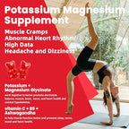 Potassium Magnesium Gummies - High Absorption Magnesium Glycinate & Potassium Citrate Plus Omega 3, B6, D3, K2 & Calcium - Chewable Gummy for Leg Cramps, Immunity & Energy Strawberry 120 Gummies