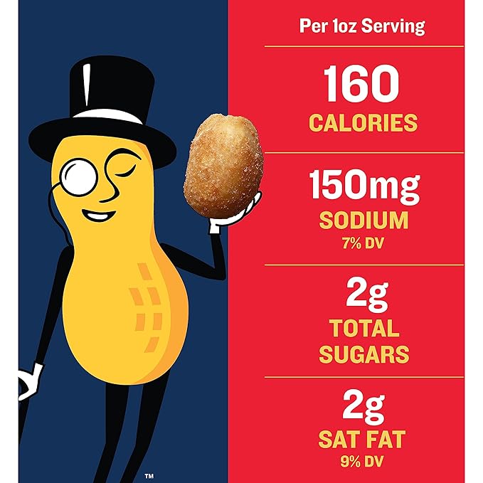 PLANTERS Salted Peanuts, Dry Roasted Peanuts, Party Snacks, Plant Based Protein, Snacks For Adults, 16 Ounce (Pack of 2)