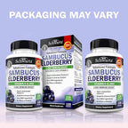 BioSchwartz Elderberry Capsules with Zinc and Vitamin C for Adults - Immune Support Vitamins for Women and Men - Black Sambucus Elderberry Vitamin C and Zinc - Multiminerals Supplement, 120 Count