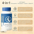 Glucosamine Chondroitin with Calcium + Vitamin D3, 4 in 1 Health Supplement for Joint Repair, Nourishment, strengthening and Reinforcement, Sugar Free Vegan, 90 Tablets Orally