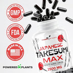 Takesumi Activated Charcoal Capsules 2500MG - Pure Activated Charcoal Supplement from Bamboo for Max Absorption, Detox & Gut Nutrition - 120 Vegetarian Capsules by Powered X Plants