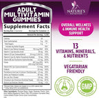 Multivitamin Gummies for Adult with Vitamins A, C, D, B12 - Gummy Multivitamins for Daily Nutritional Support with Vitamins & Minerals for Women & Men, Nature's Multi VIT Vitamin - 60 Gummies